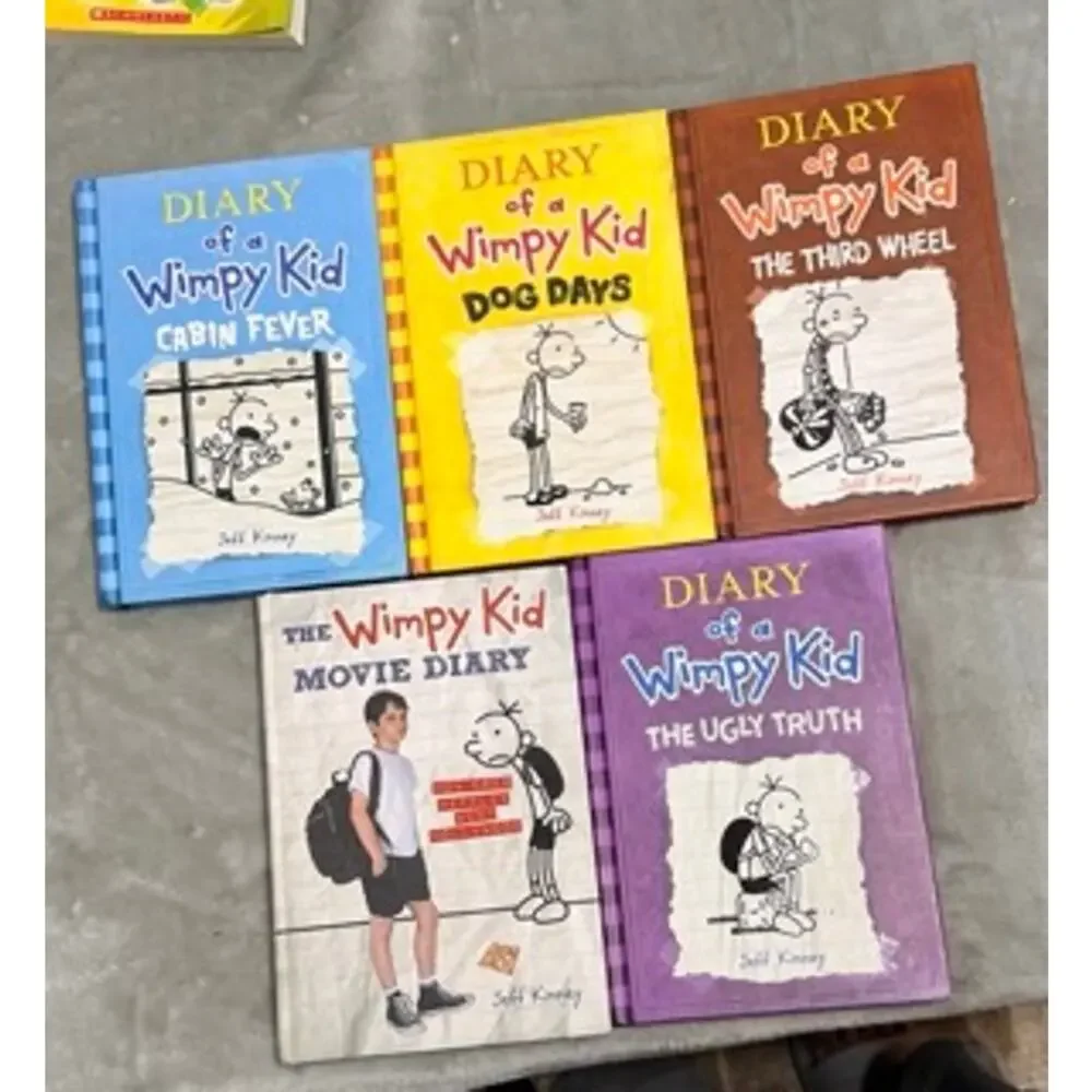Diary of a Wimpy Kid Jeff Kinney 5 Book Hardcover Bundle Set